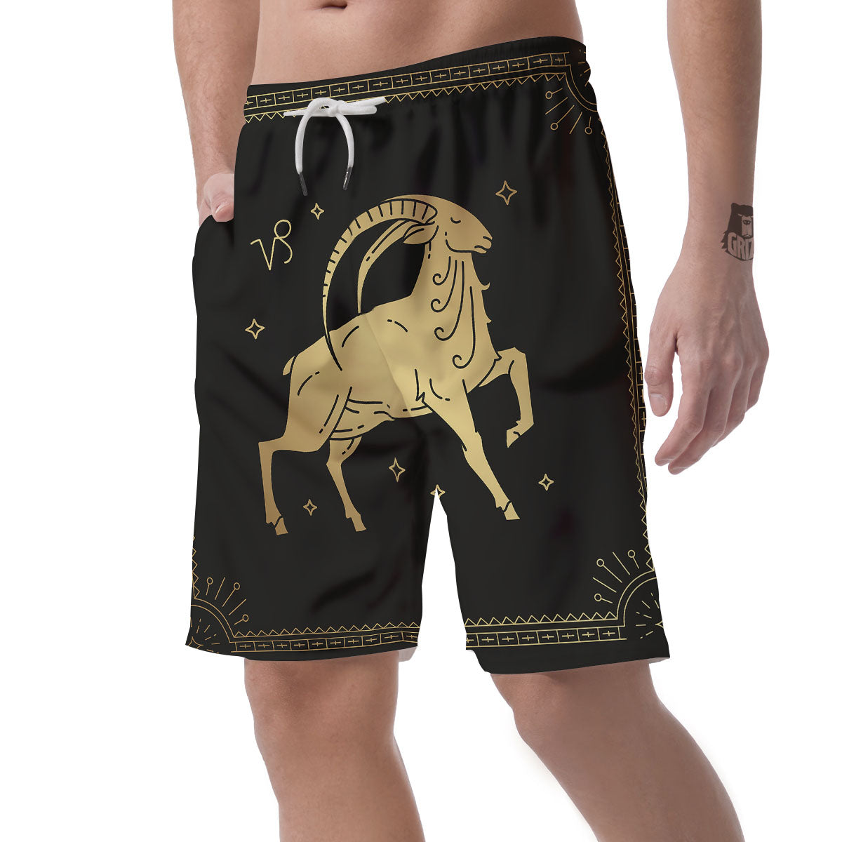 Capricorn Sign Astrological Print Men's Shorts-grizzshop