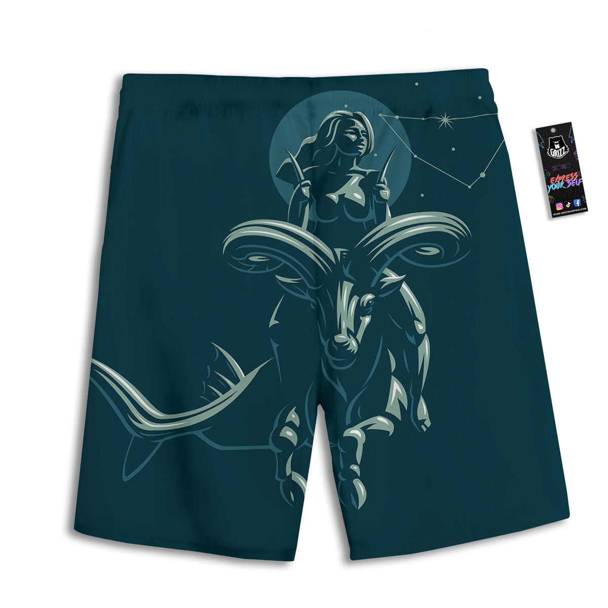 Capricorn Sign Astrology Print Men's Athletic Shorts