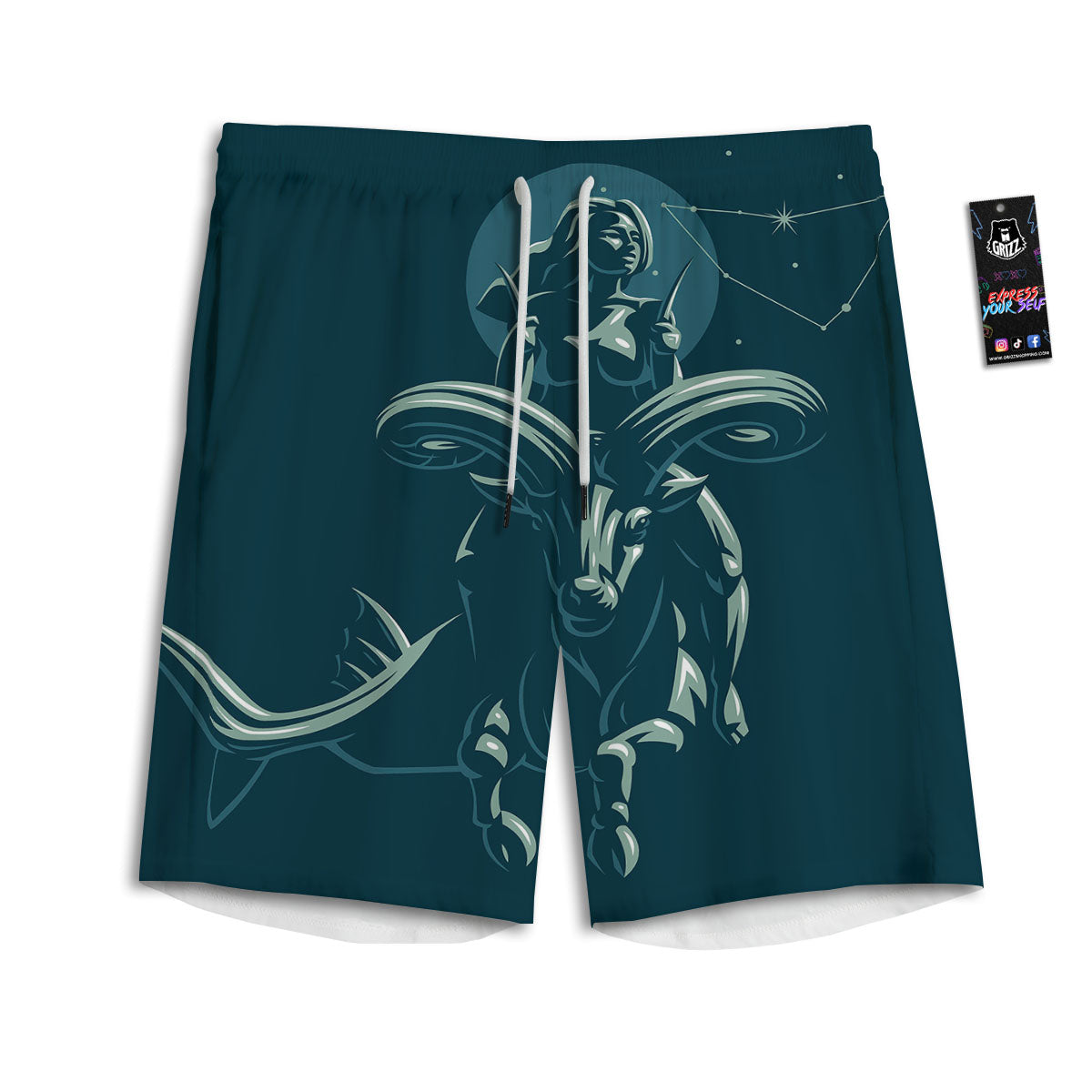 Capricorn Sign Astrology Print Men's Athletic Shorts