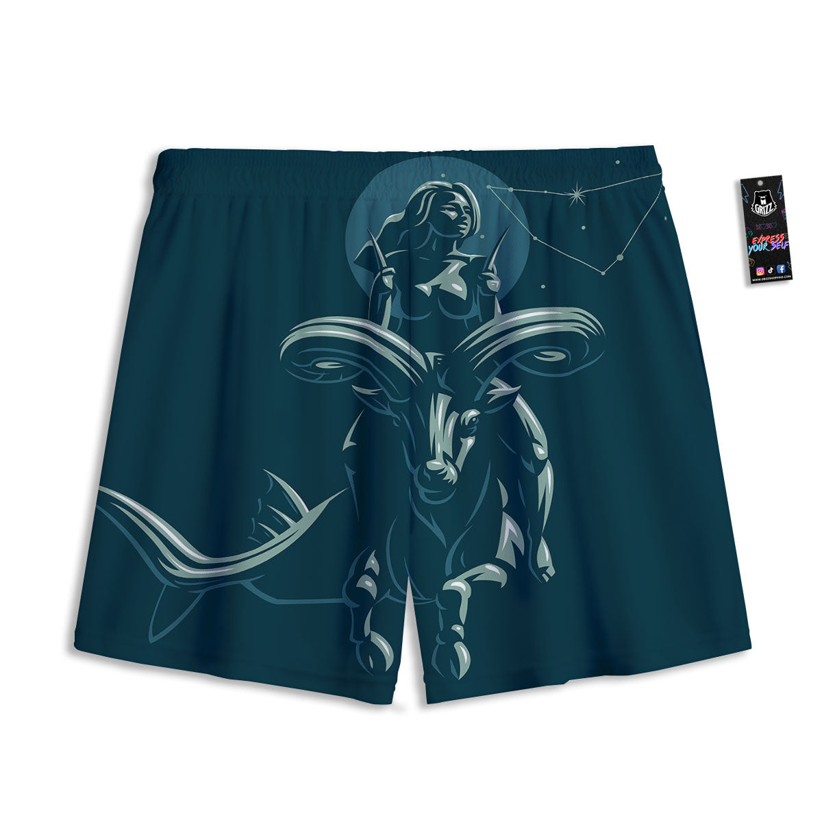 Devil Firefighter Print Mesh Shorts