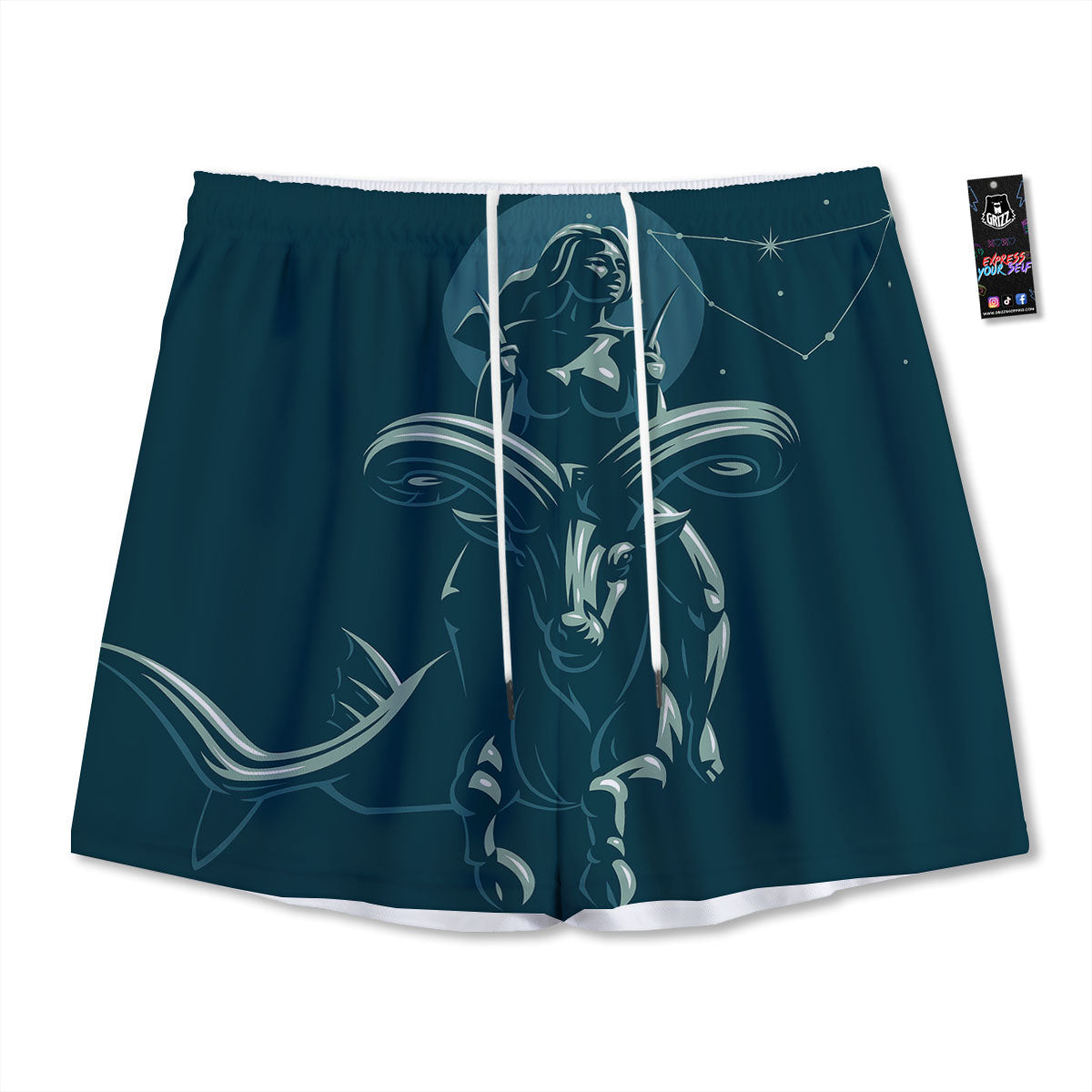 Devil Firefighter Print Mesh Shorts