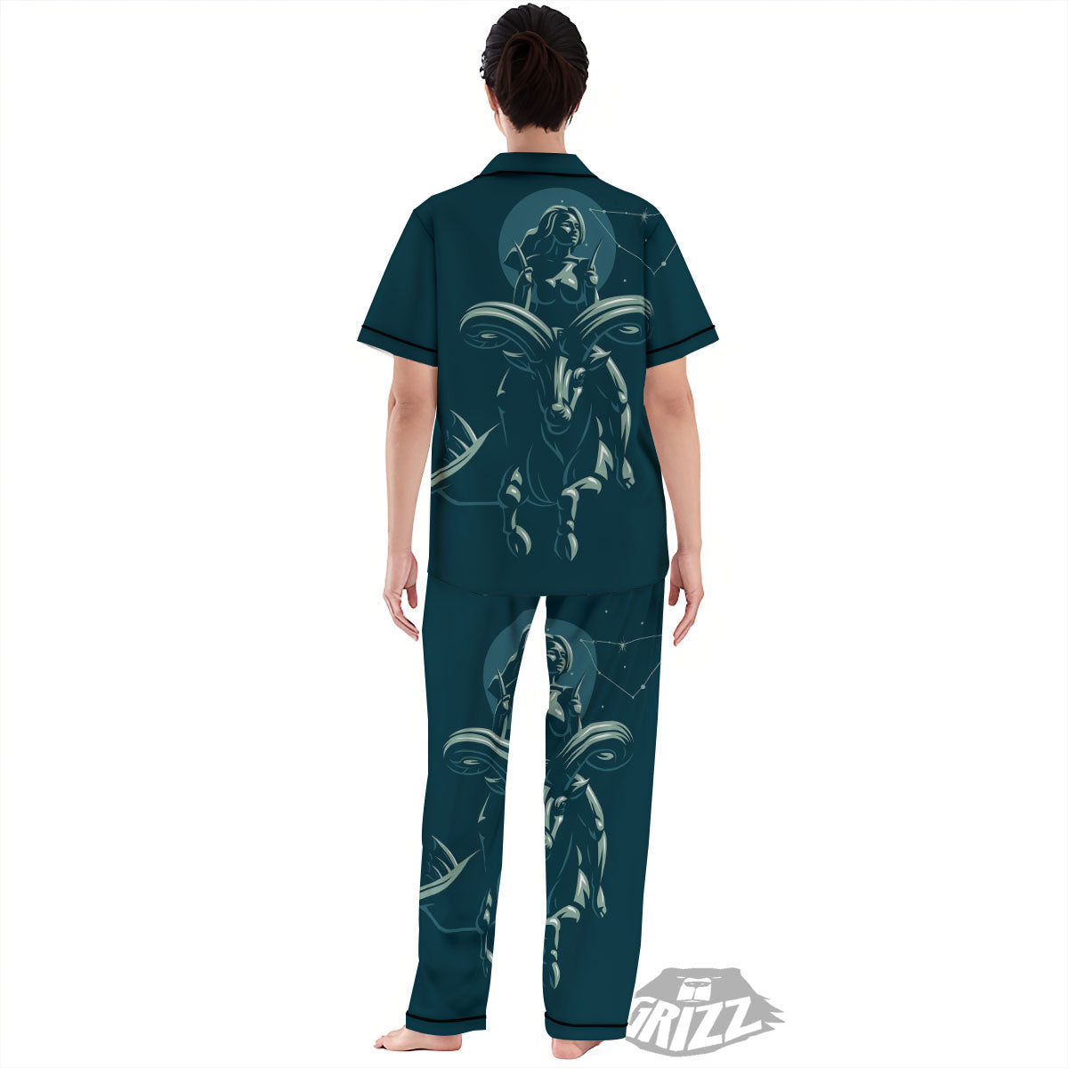 Capricorn Sign Astrology Print Women's Pajamas Set-grizzshop