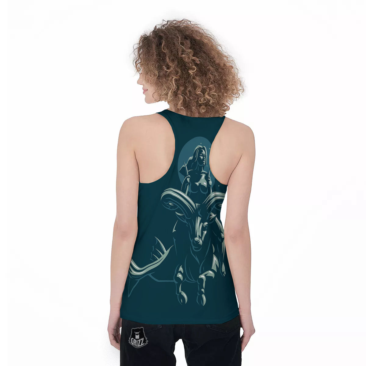 Capricorn Sign Astrology Print Women's Racerback Tank Top-grizzshop