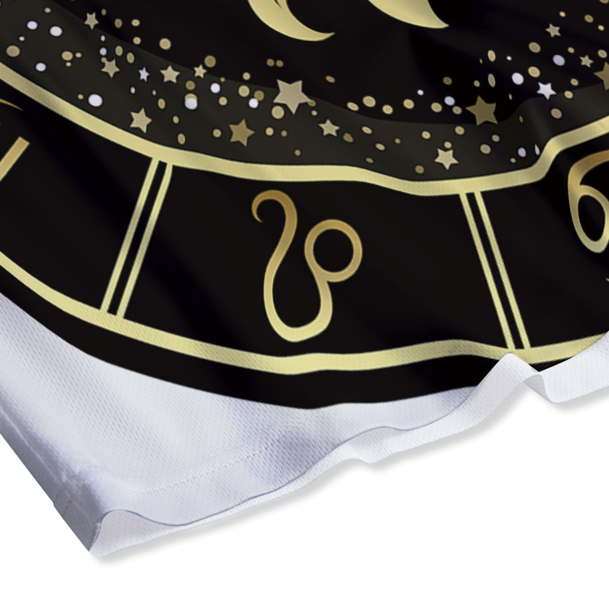 Capricorn Sign Black And Gold Print Mesh Shorts