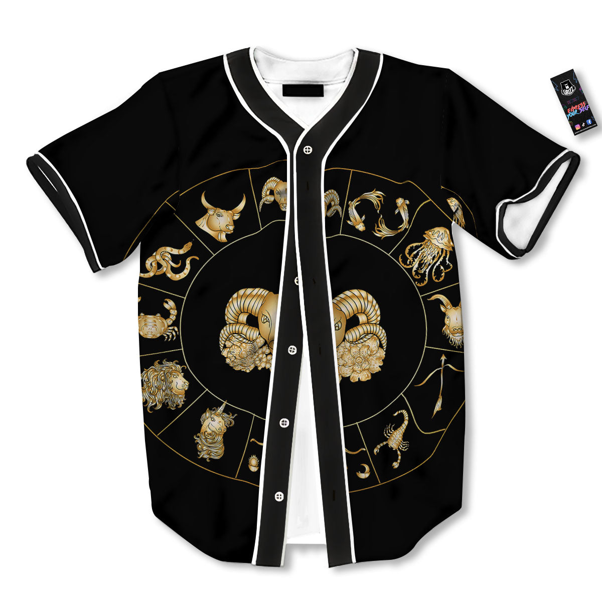 Capricorn Sign Fantasy Print Baseball Jersey-grizzshop