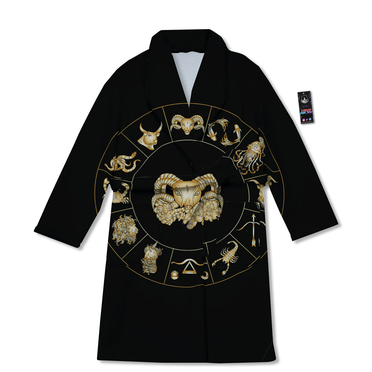 Capricorn Sign Fantasy Print Bathrobe-grizzshop