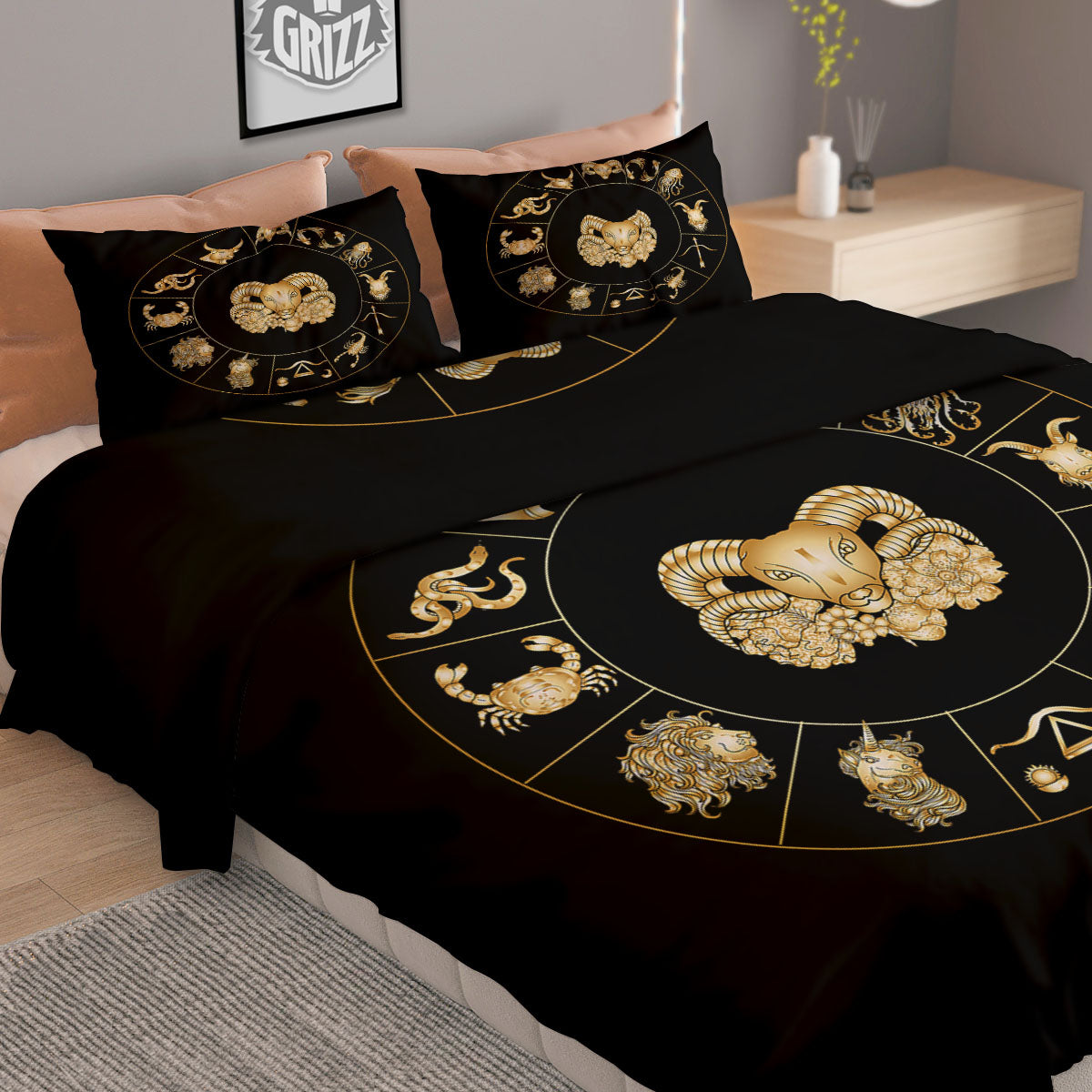 Capricorn Sign Fantasy Print Duvet Cover Bedding Set