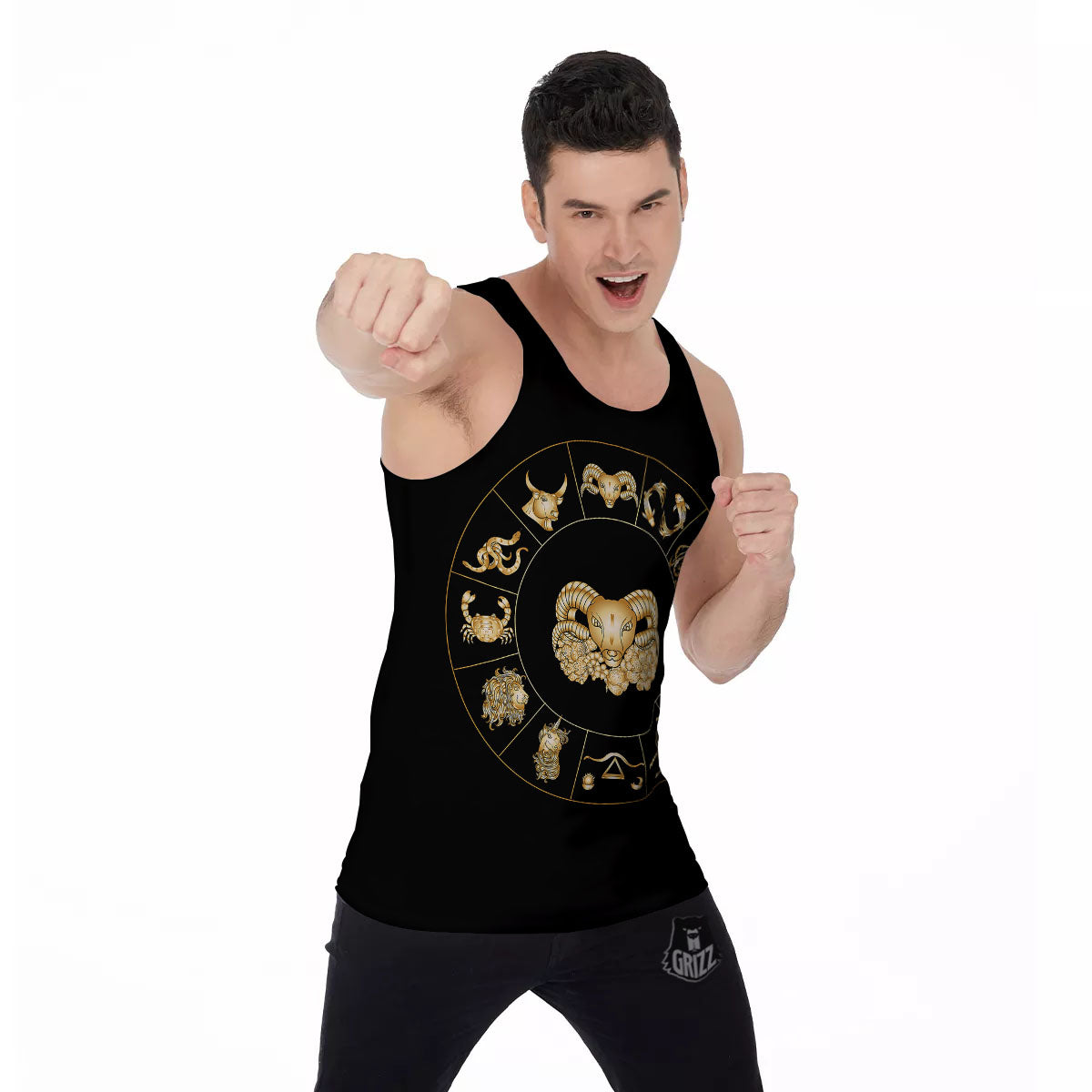 Capricorn Sign Fantasy Print Men's Tank Top-grizzshop
