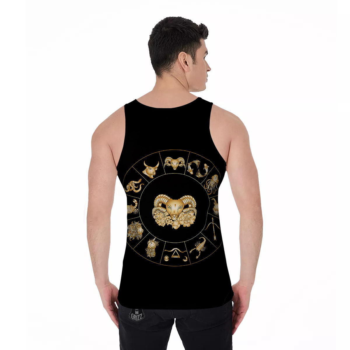 Capricorn Sign Fantasy Print Men's Tank Top-grizzshop