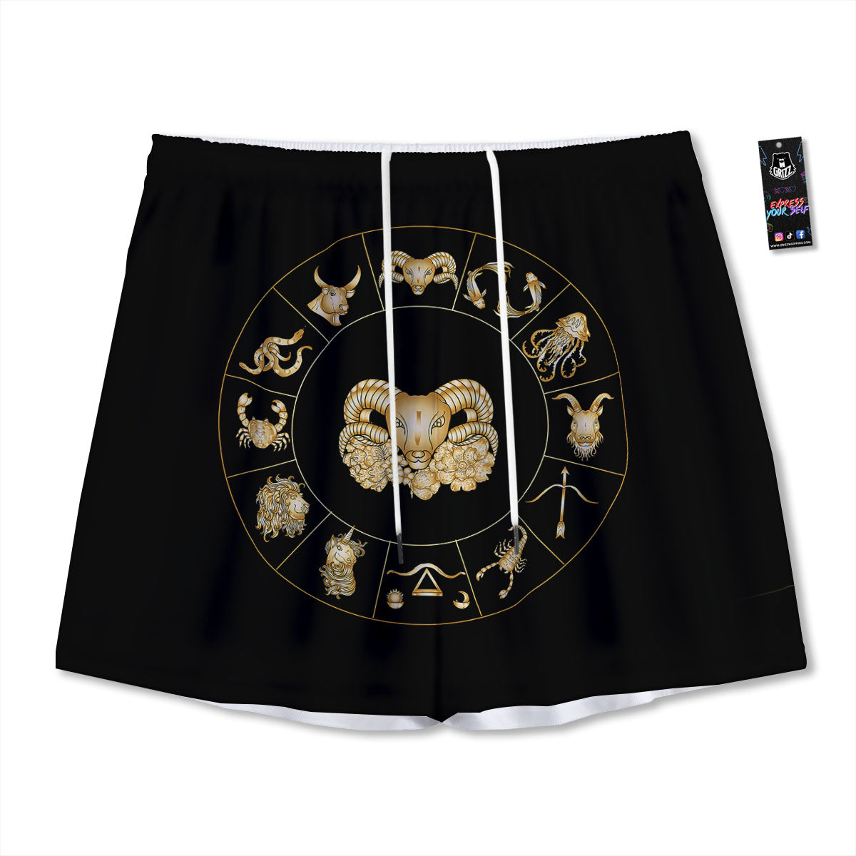 Capricorn Sign Fantasy Print Mesh Shorts
