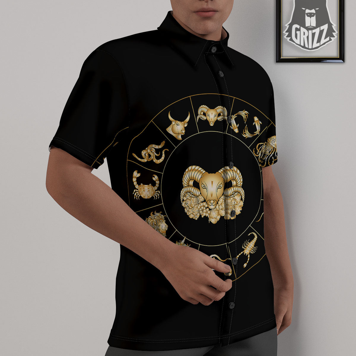 Capricorn Sign Fantasy Print Untucked Shirts-grizzshop