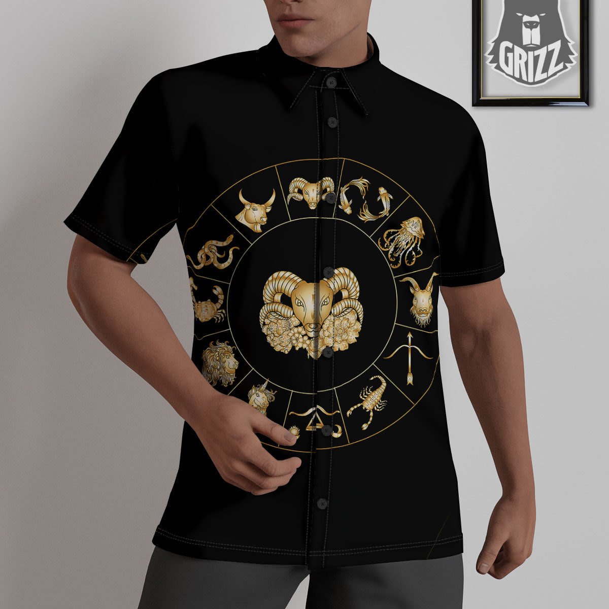 Capricorn Sign Fantasy Print Untucked Shirts-grizzshop