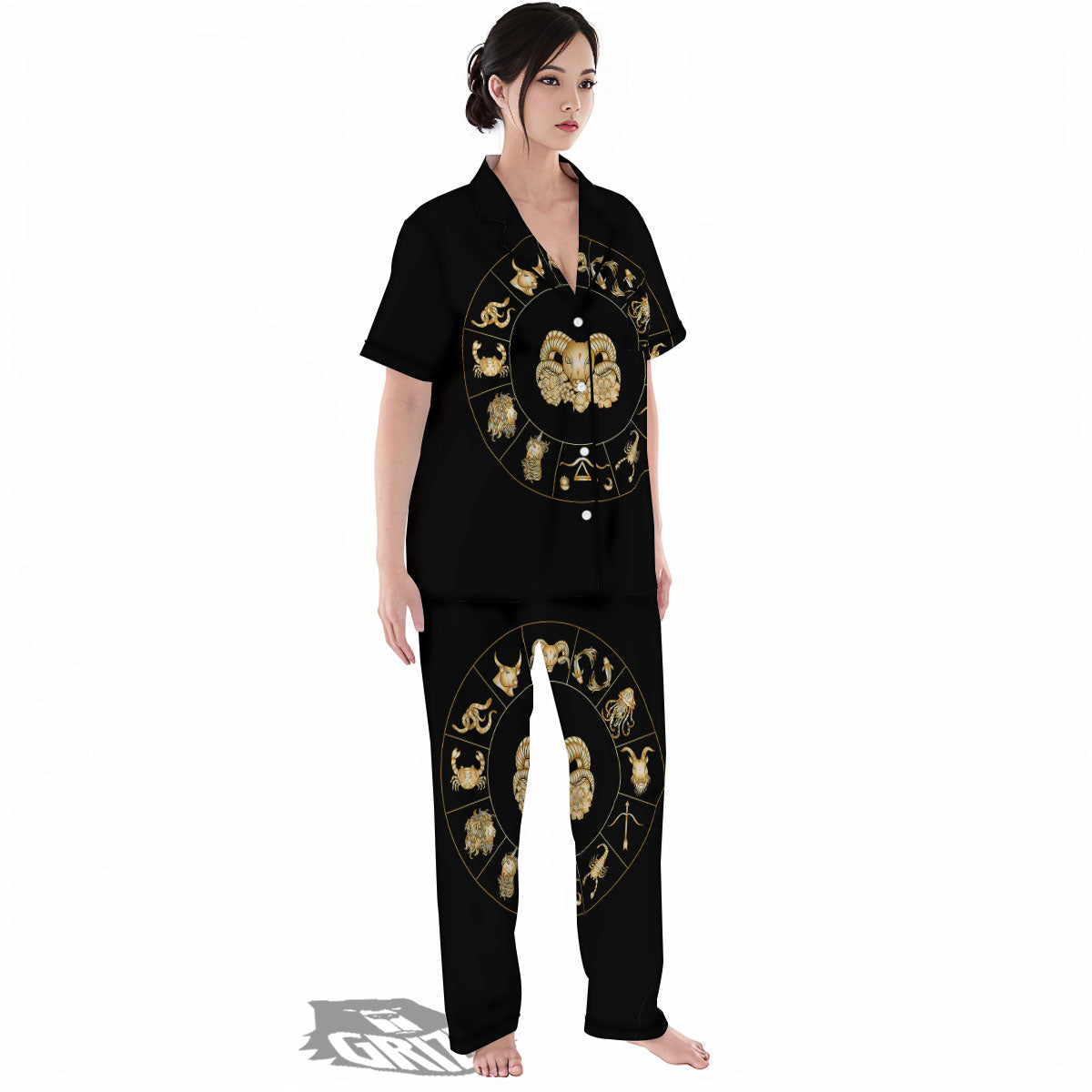 Capricorn Sign Fantasy Print Women's Pajamas Set-grizzshop