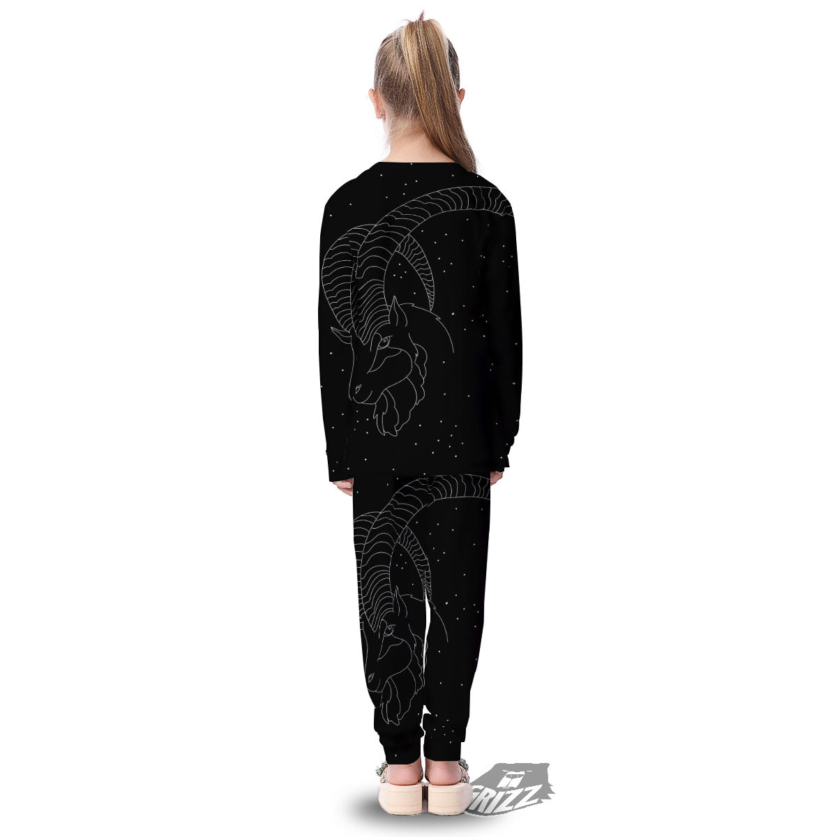 Capricorn Sign White And Black Print Kid's Pajamas-grizzshop