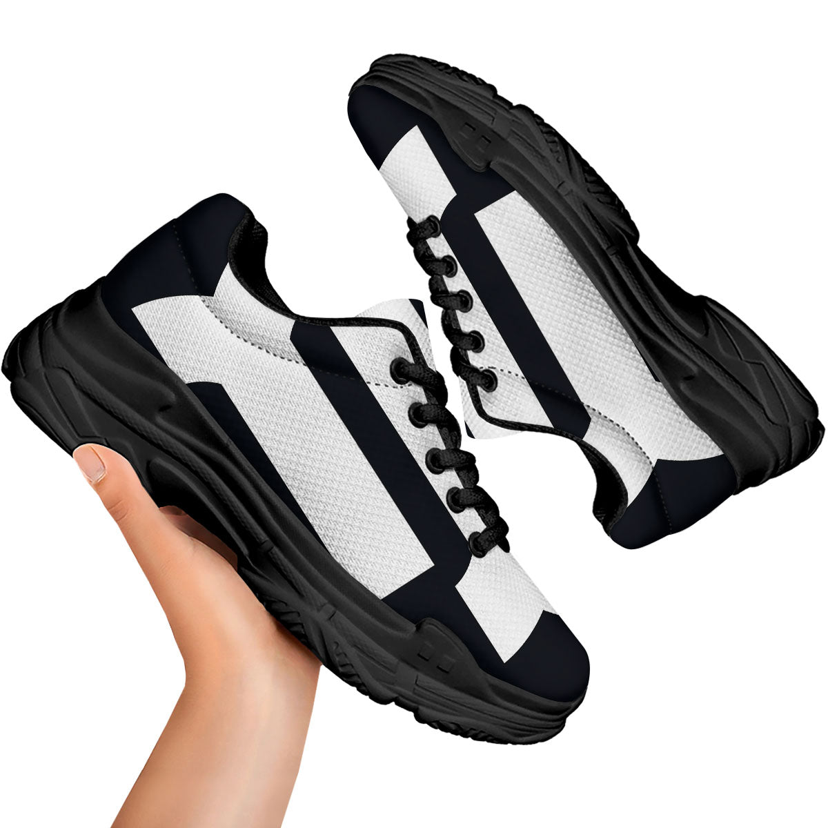 Capricorn Sign Zodiac White And Black Print Black Chunky Shoes-grizzshop