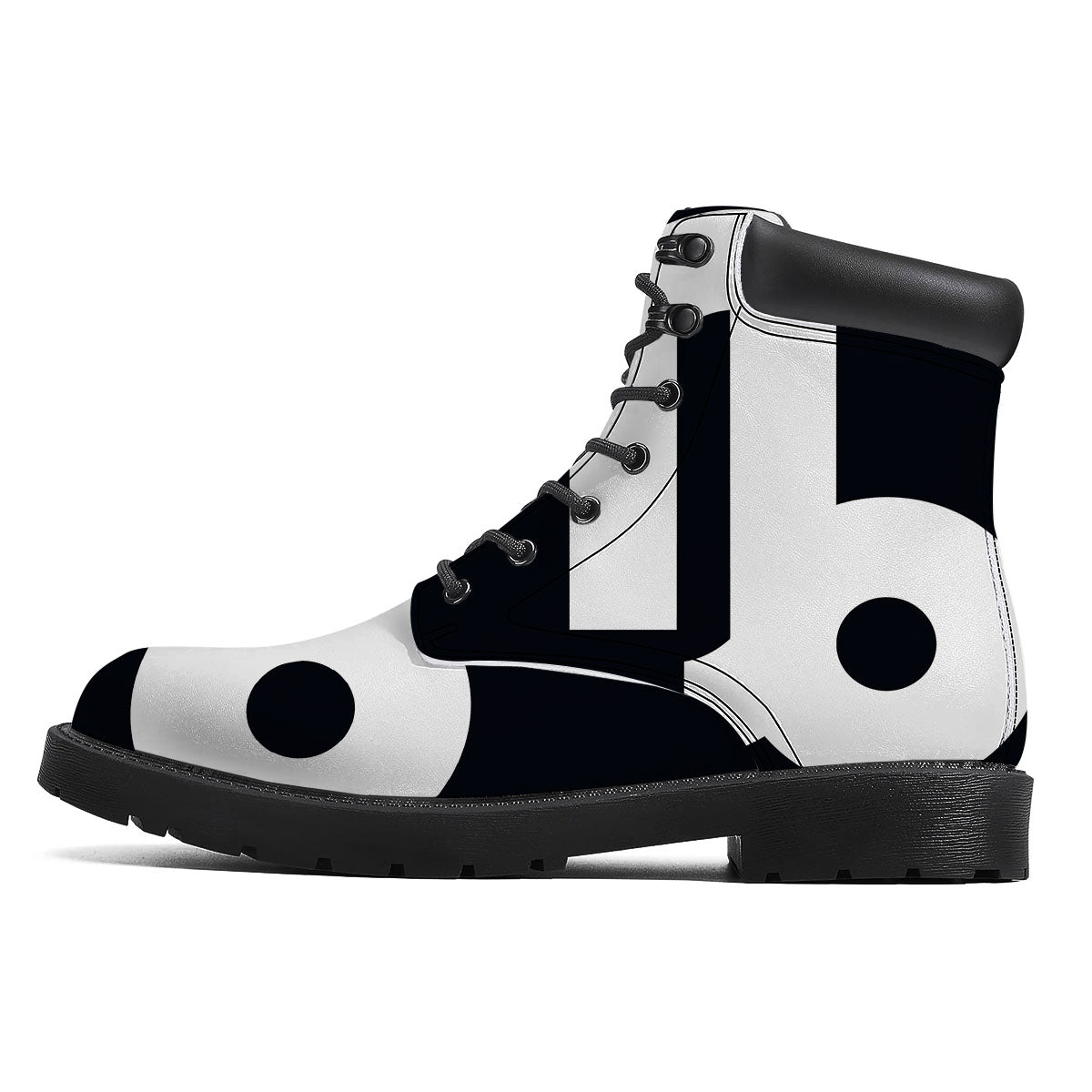 Capricorn Sign Zodiac White And Black Print Boots-grizzshop