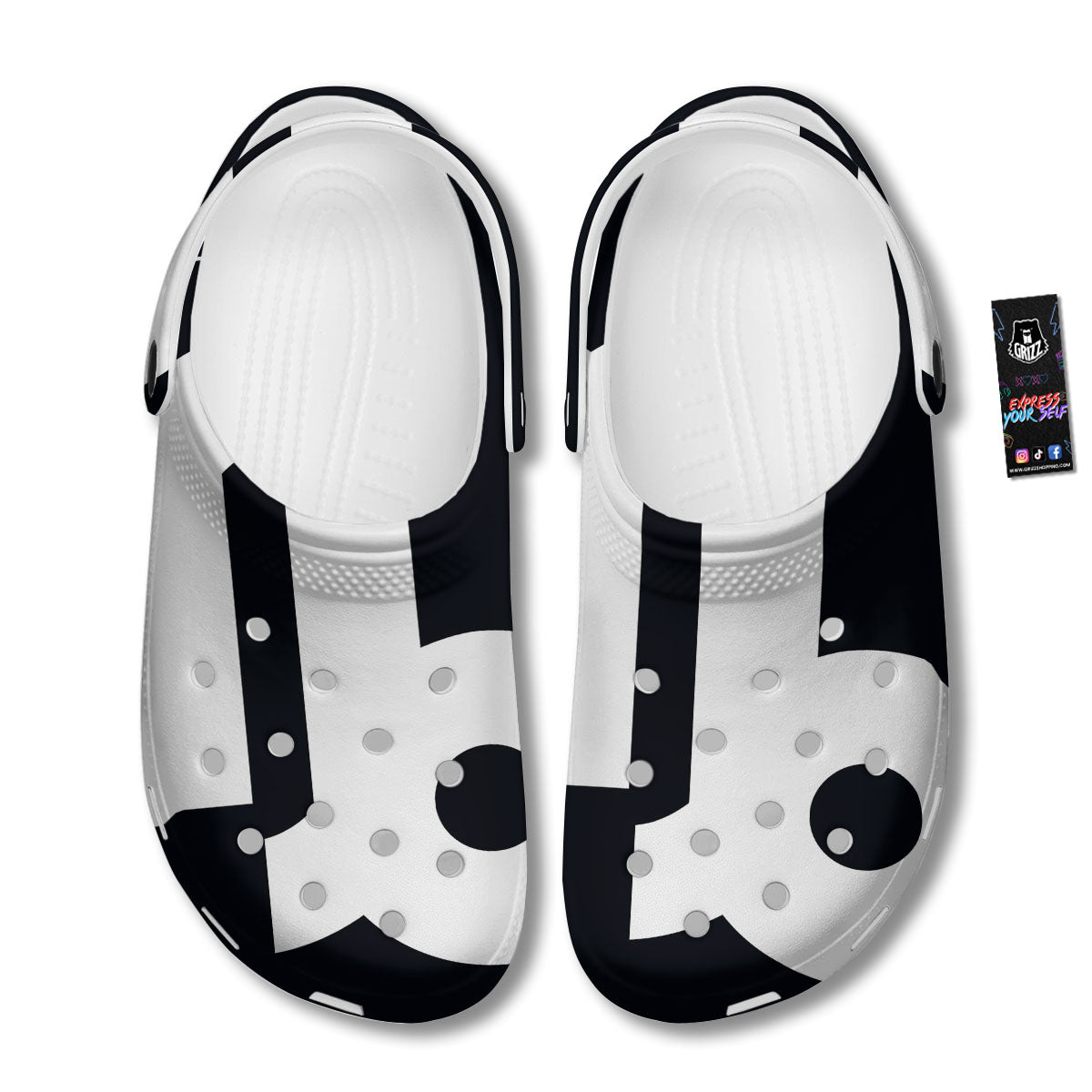Capricorn Sign Zodiac White And Black Print Clog-grizzshop