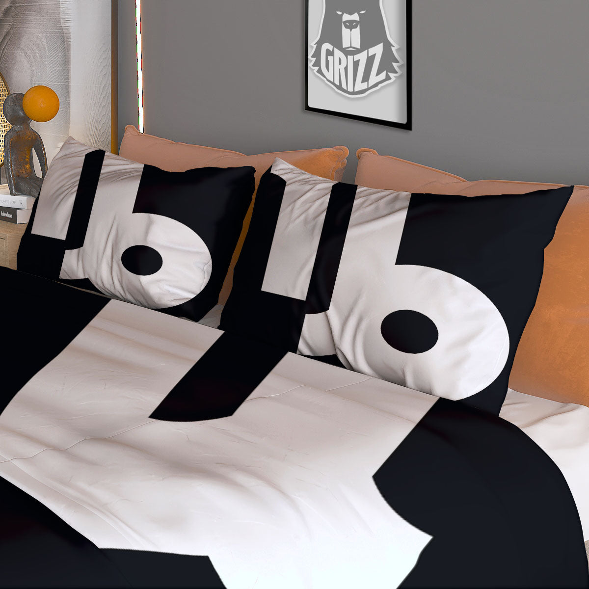 Capricorn Sign Zodiac White And Black Print Duvet Cover Bedding Set