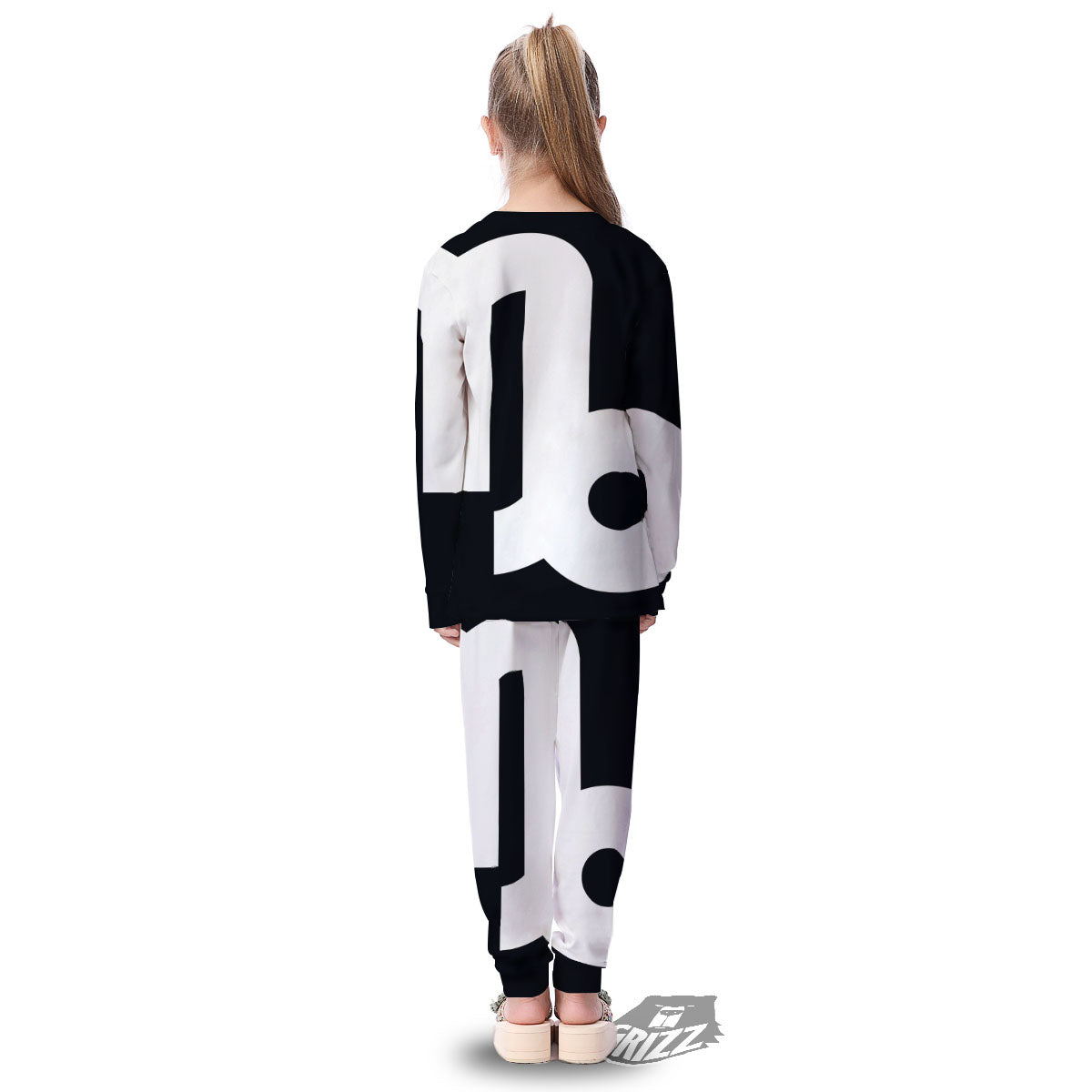 Capricorn Sign Zodiac White And Black Print Kid's Pajamas-grizzshop