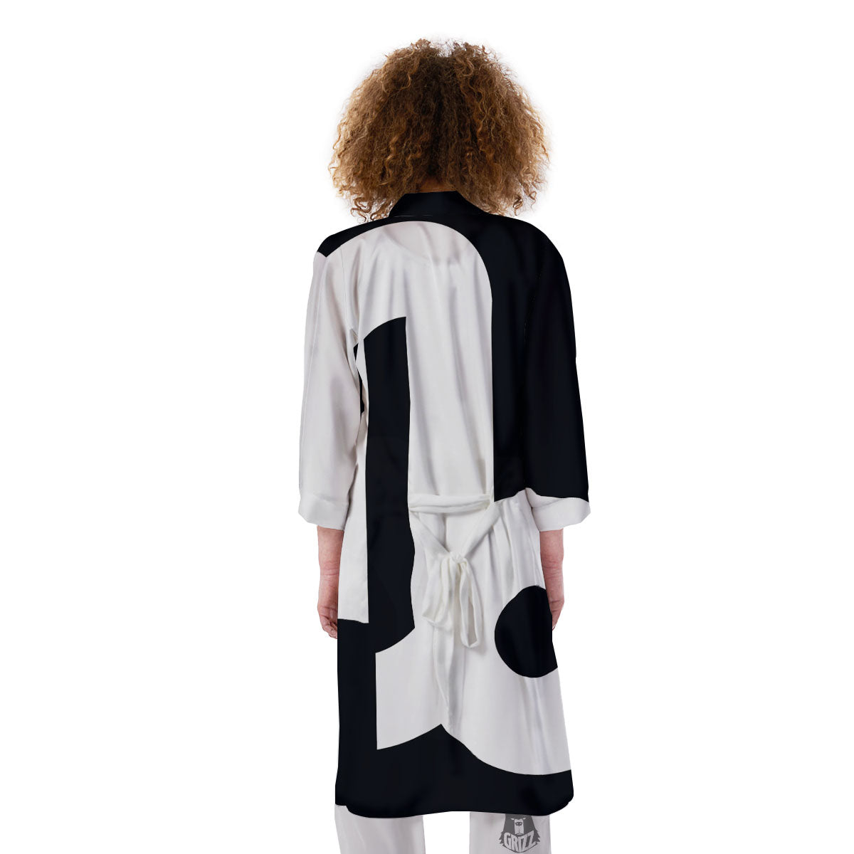 Capricorn Sign Zodiac White And Black Print Kimono-grizzshop