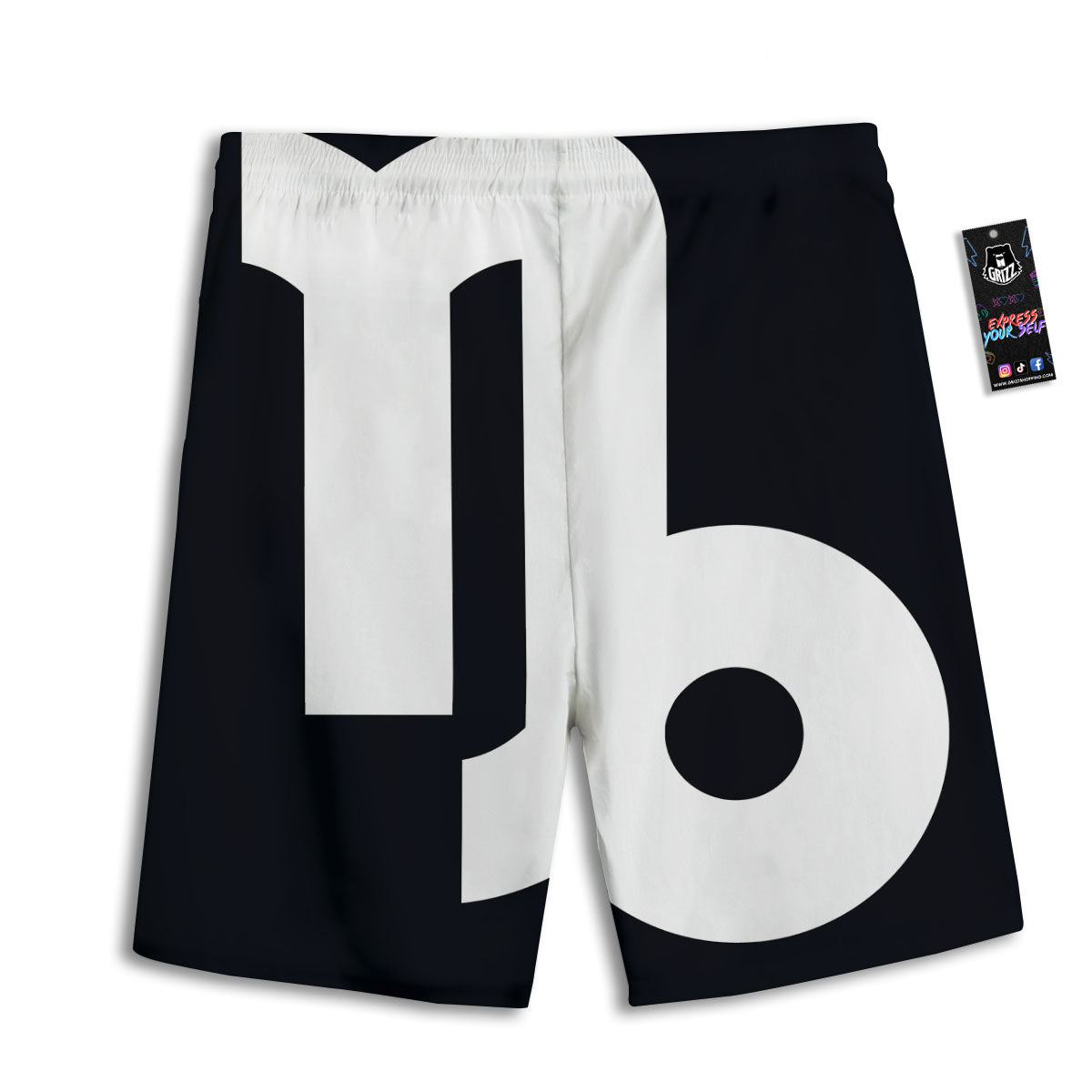 Capricorn Sign Zodiac White And Black Print Men's Athletic Shorts
