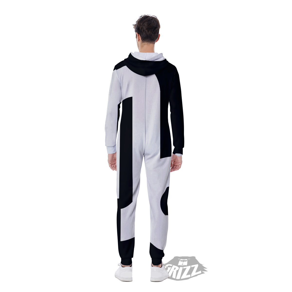 Capricorn Sign Zodiac White And Black Print Men's Jumpsuit-grizzshop