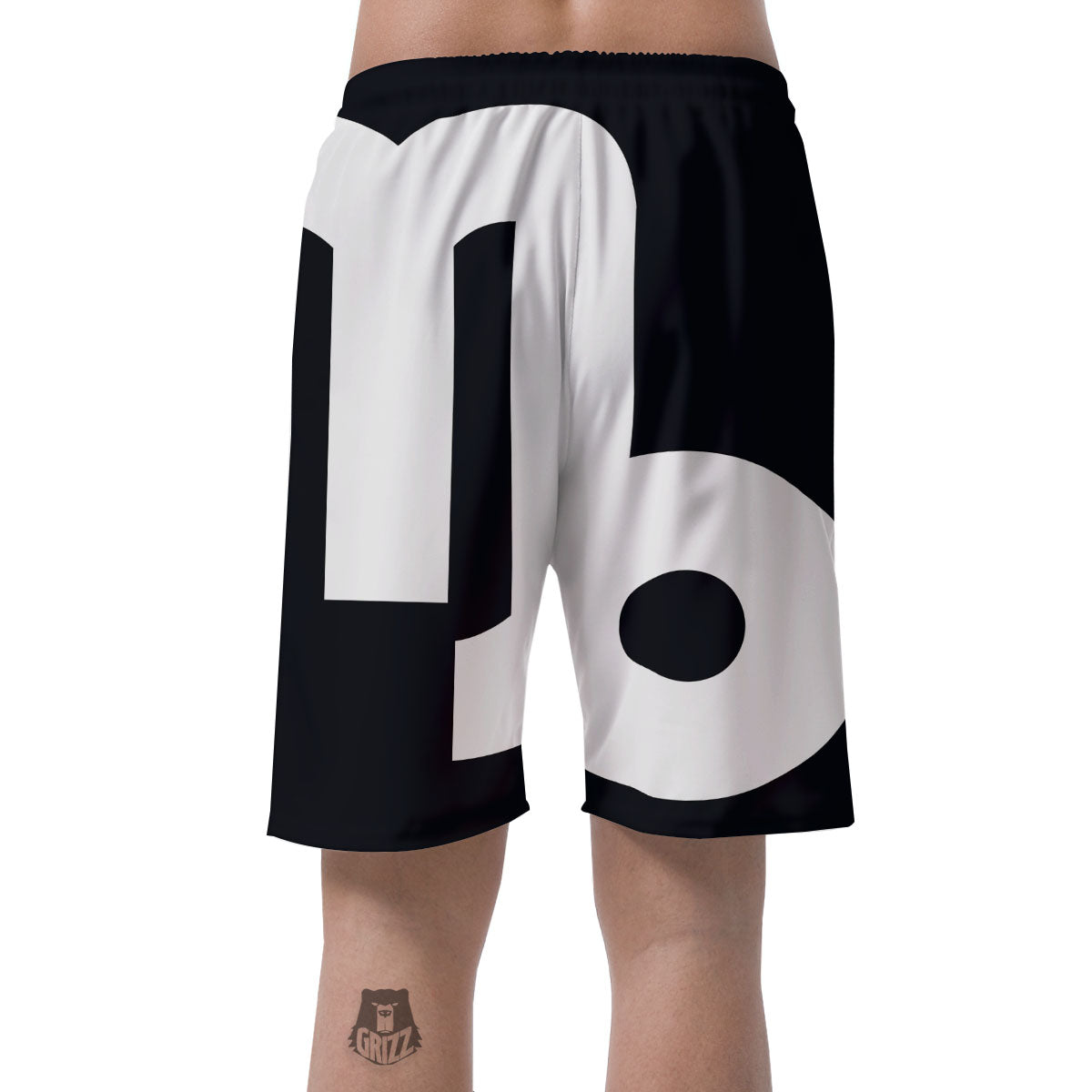 Capricorn Sign Zodiac White And Black Print Men's Shorts-grizzshop