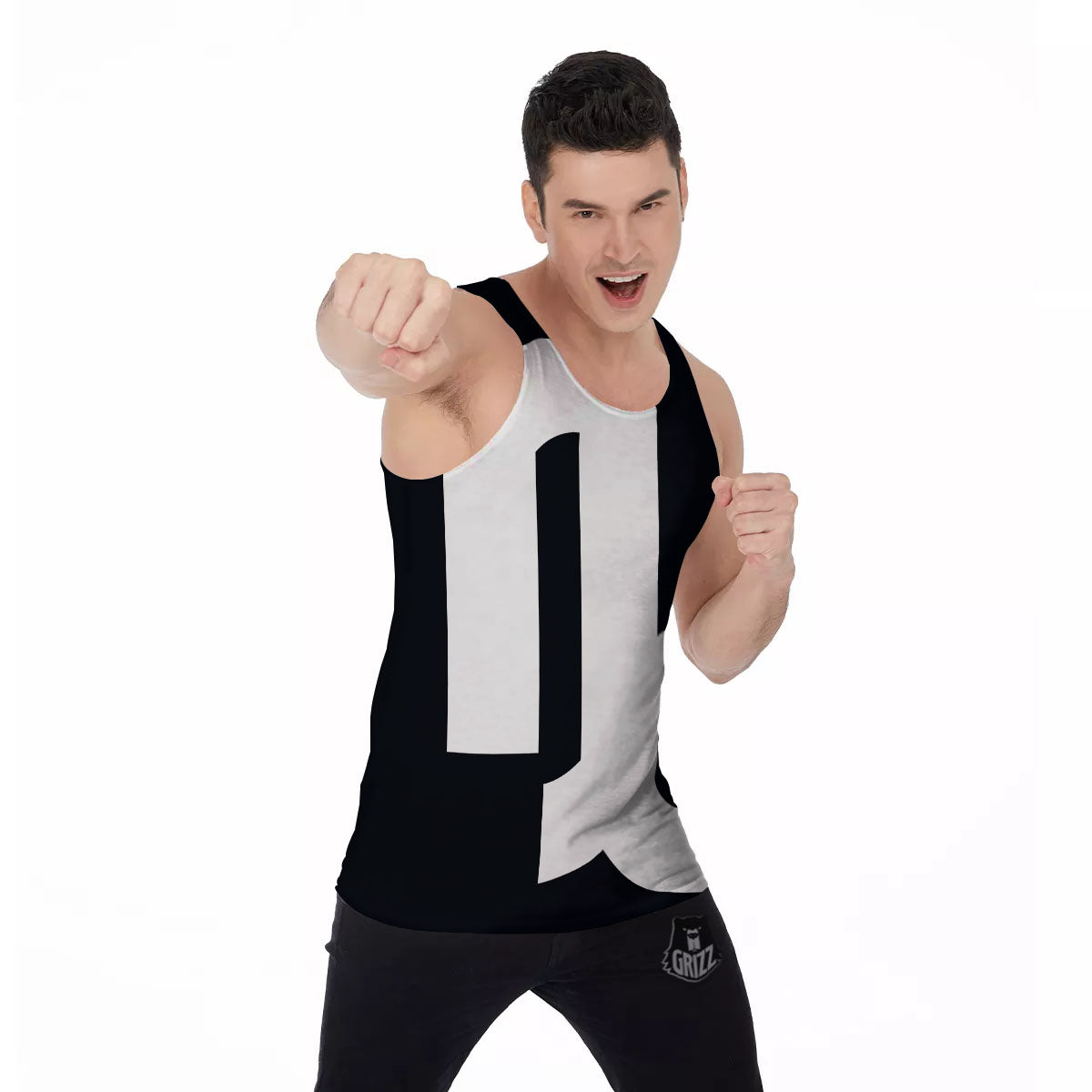 Capricorn Sign Zodiac White And Black Print Men's Tank Top-grizzshop