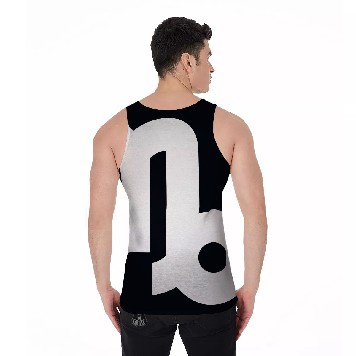 Capricorn Sign Zodiac White And Black Print Men's Tank Top-grizzshop