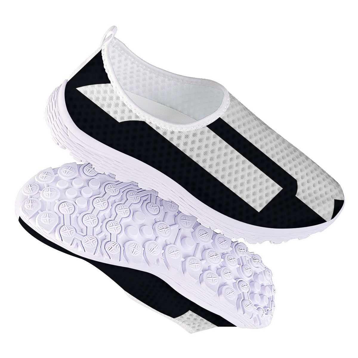 Capricorn Sign Zodiac White And Black Print Nurse Shoes-grizzshop