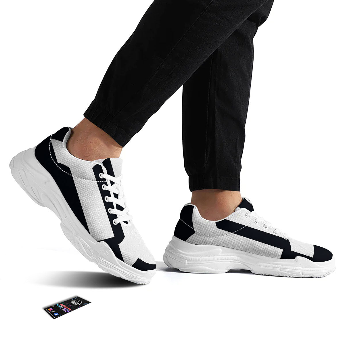 Capricorn Sign Zodiac White And Black Print White Chunky Shoes-grizzshop