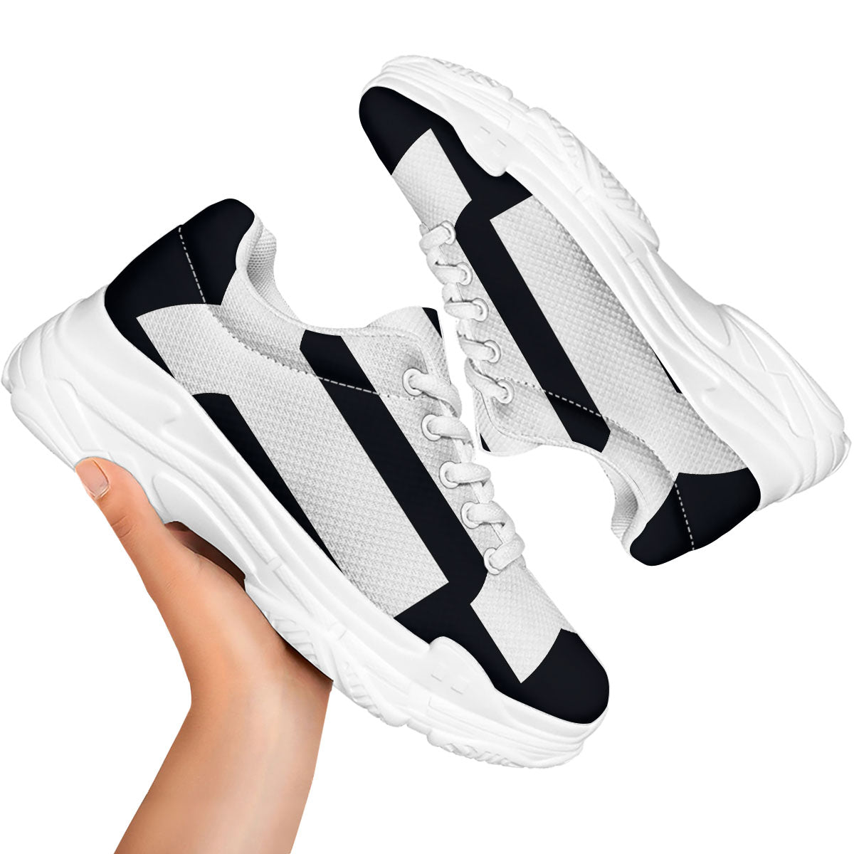 Capricorn Sign Zodiac White And Black Print White Chunky Shoes-grizzshop
