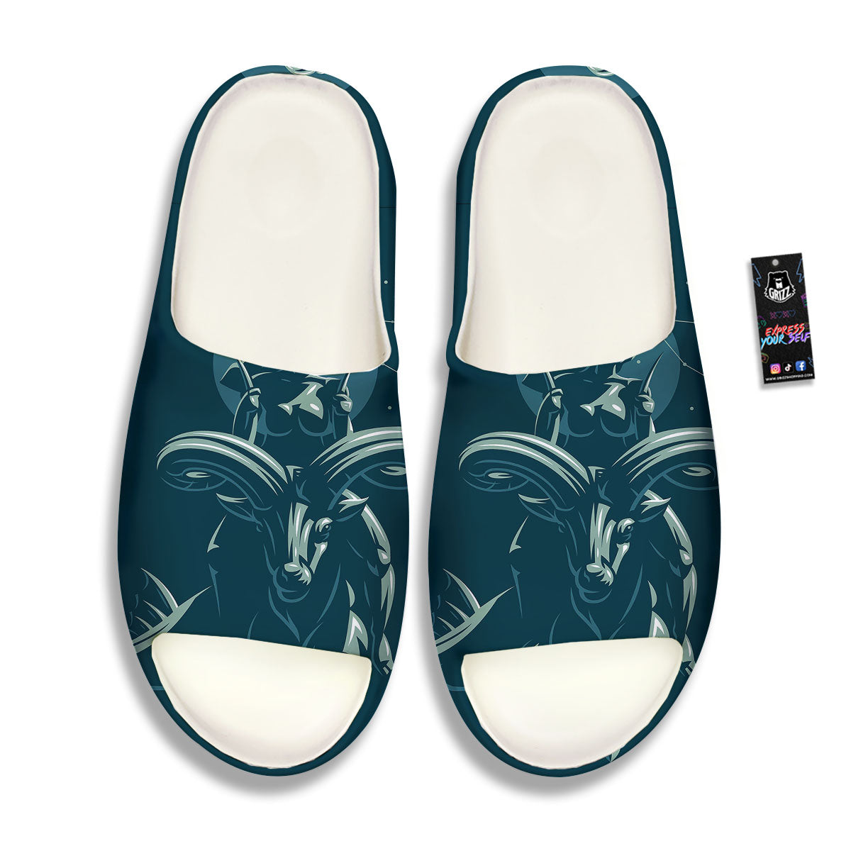 Capricorn Sign Astrology Print Sandals-grizzshop