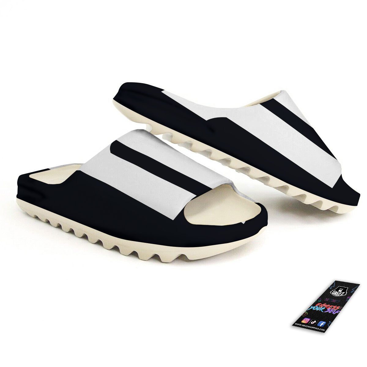 Capricorn Sign Zodiac White And Black Print Sandals-grizzshop