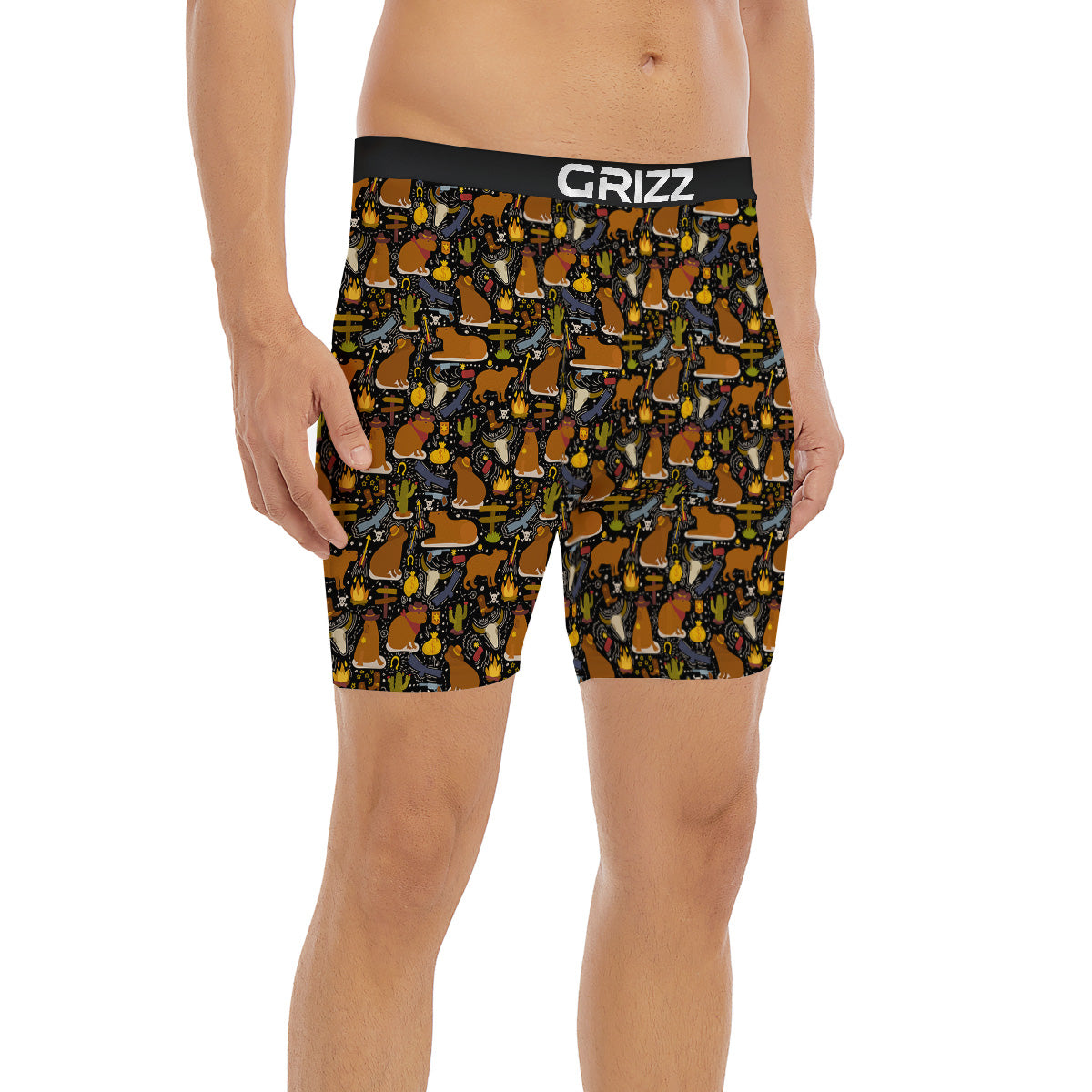 Capybaras Print Pattern Boxer Briefs-grizzshop