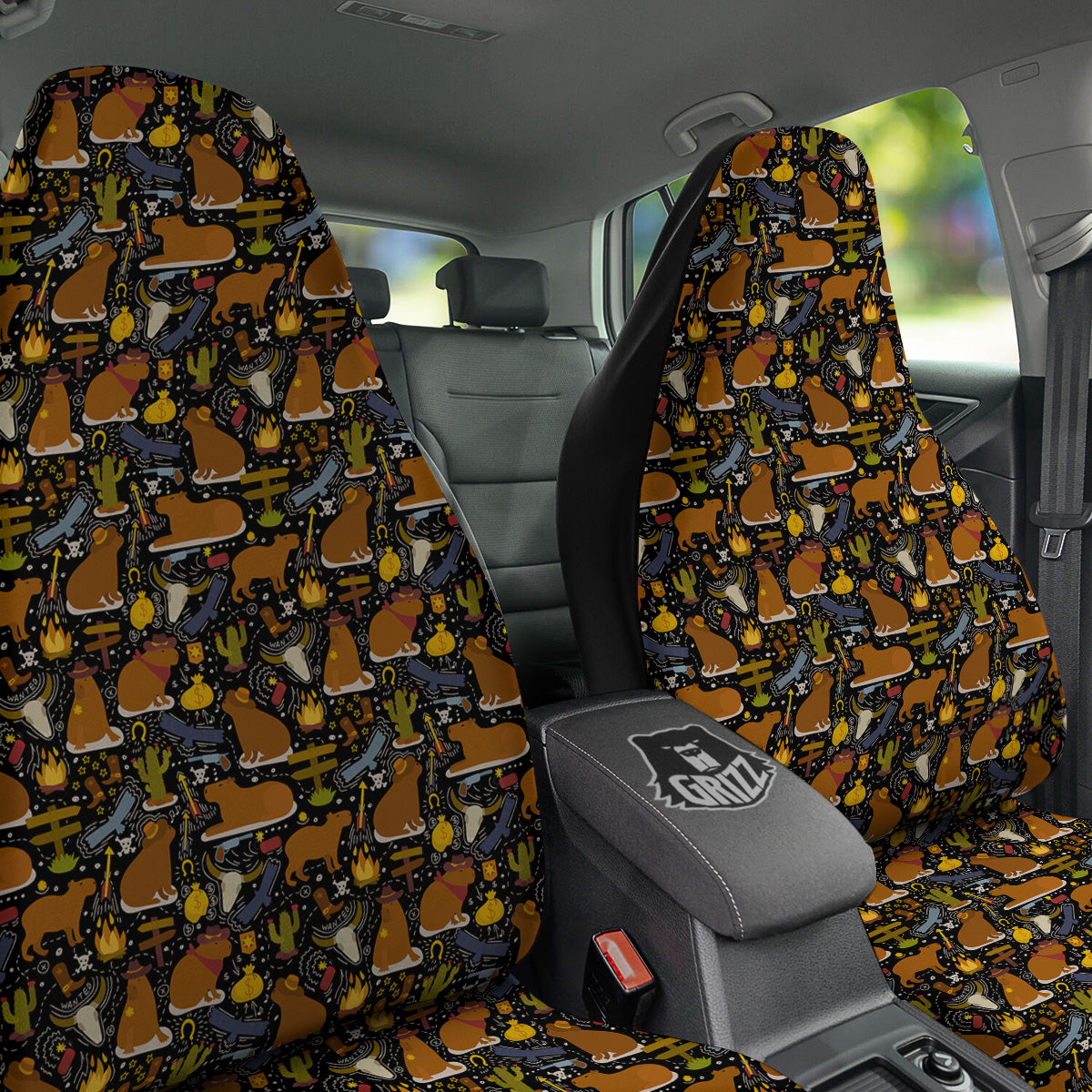 Capybaras Print Pattern Car Seat Covers-grizzshop