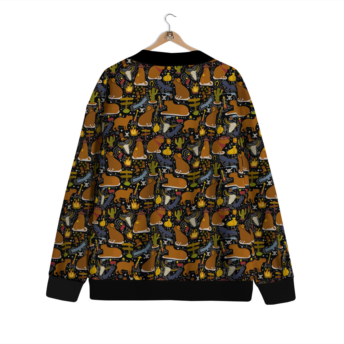 Capybaras Print Pattern Cardigan-grizzshop
