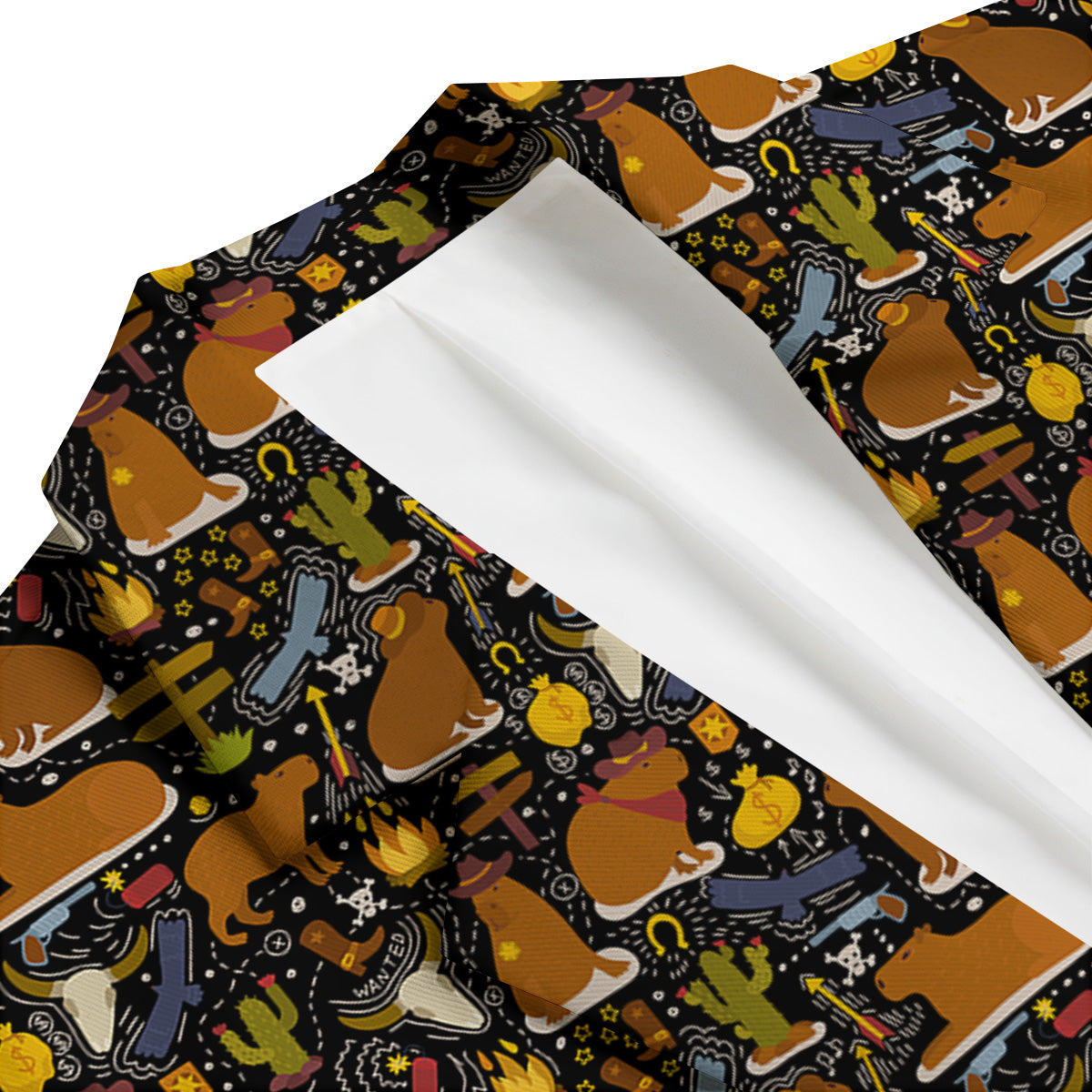 Capybaras Print Pattern Men's Blazer-grizzshop