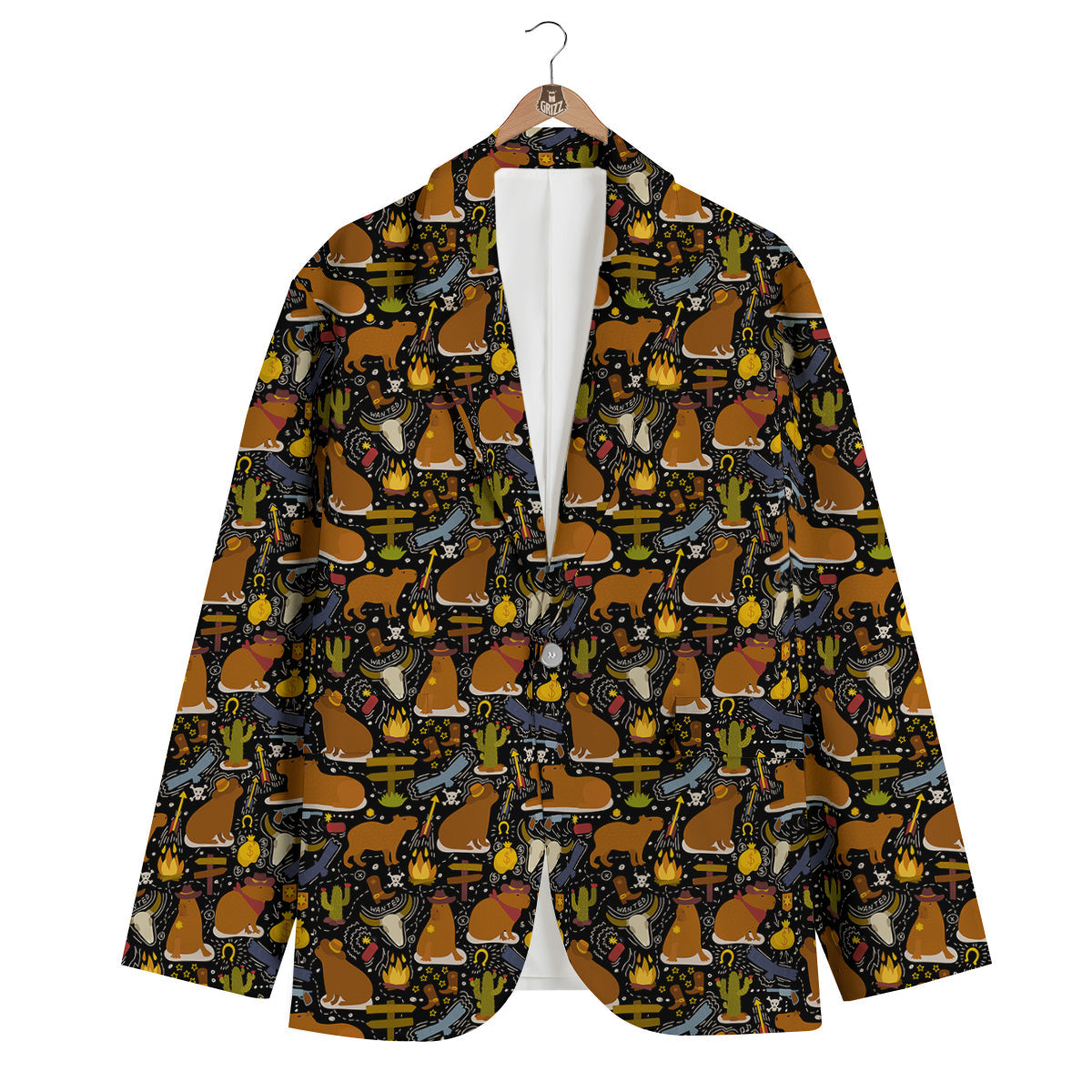 Capybaras Print Pattern Men's Blazer-grizzshop