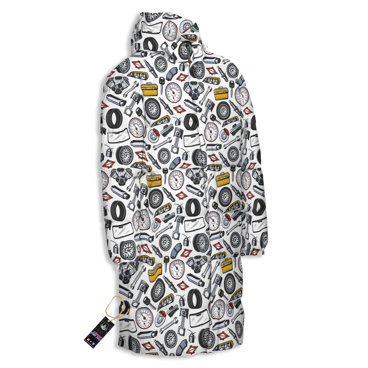 Car Vehicle Accessories Print Pattern Long Down Jacket-grizzshop