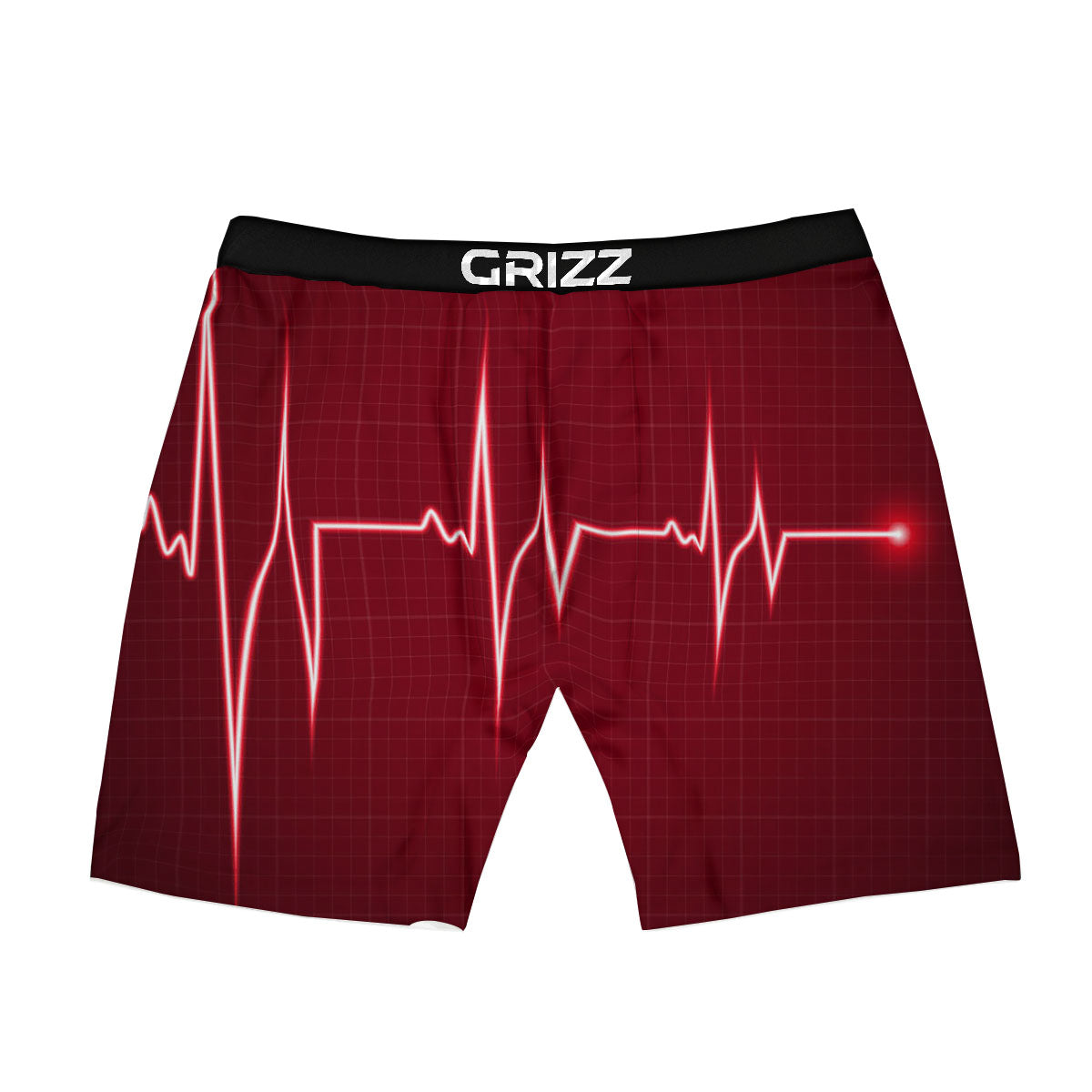 Cardiogram Heartbeat Print Boxer Briefs-grizzshop
