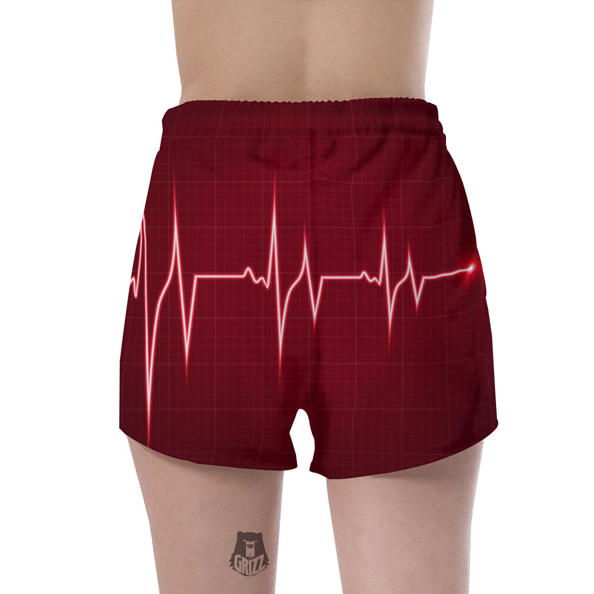 Cardiogram Heartbeat Print Women's Shorts-grizzshop