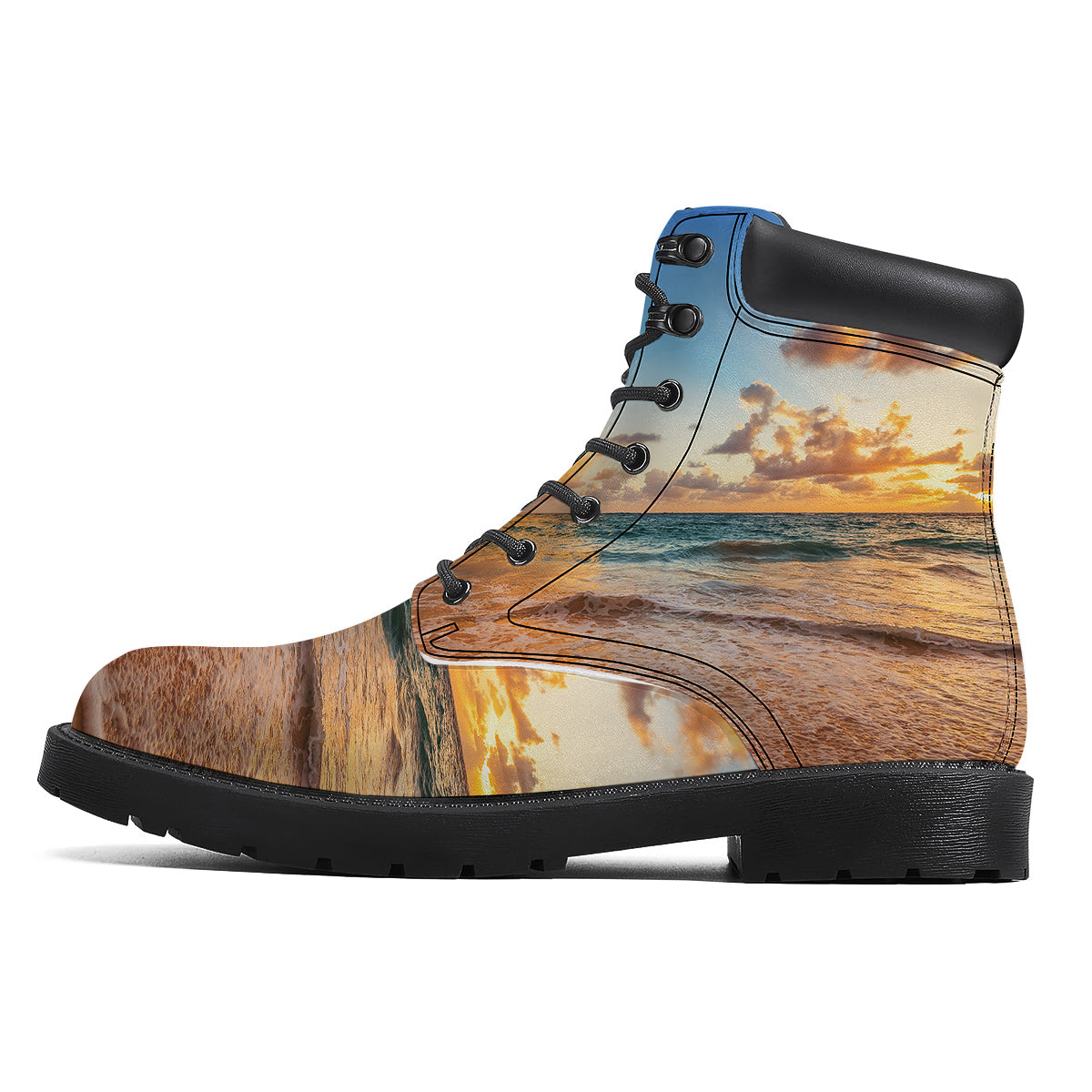 Caribbean Ocean Print Boots-grizzshop
