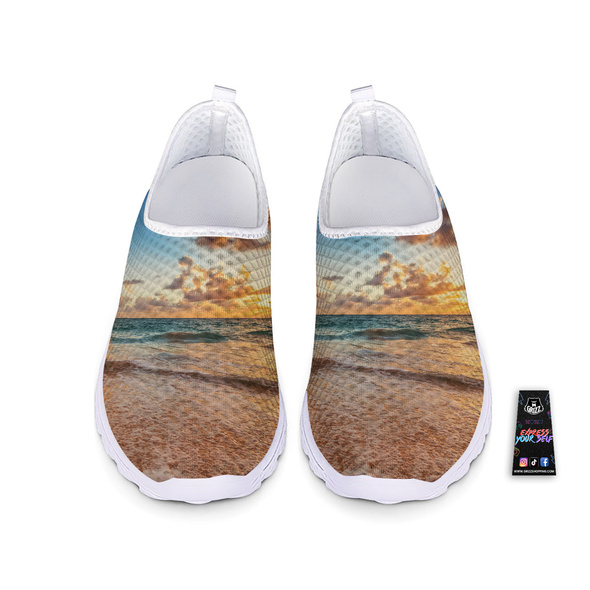 Caribbean Ocean Print Nurse Shoes-grizzshop