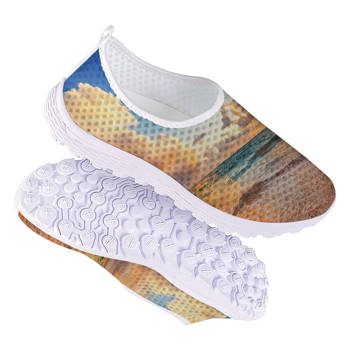 Caribbean Ocean Print Nurse Shoes-grizzshop