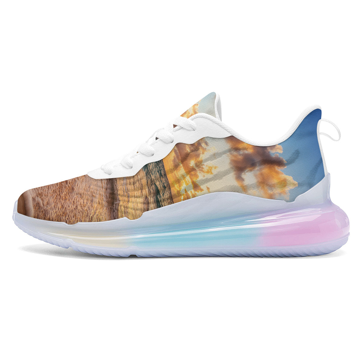 Caribbean Ocean Print Running Sneakers-grizzshop