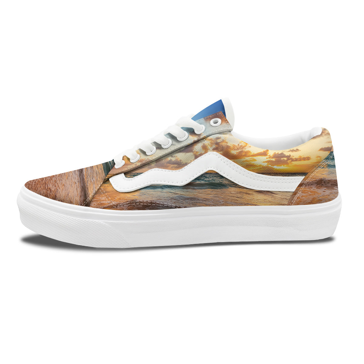 Caribbean Ocean Print Skate Shoes-grizzshop