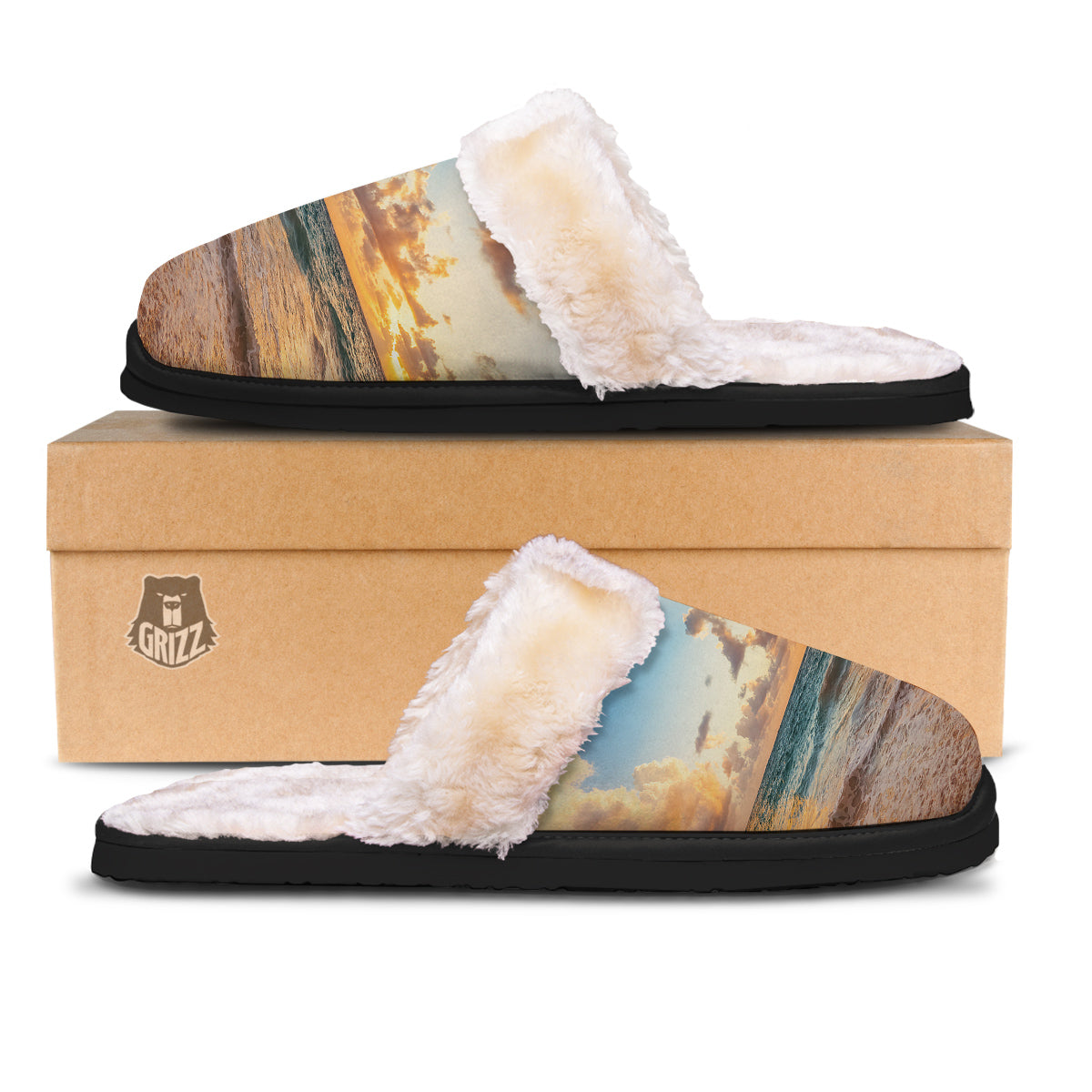 Caribbean Ocean Print Slippers-grizzshop