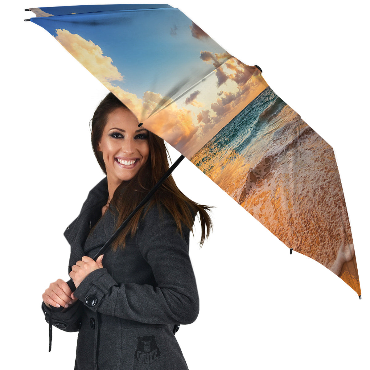 Caribbean Ocean Print Umbrella-grizzshop