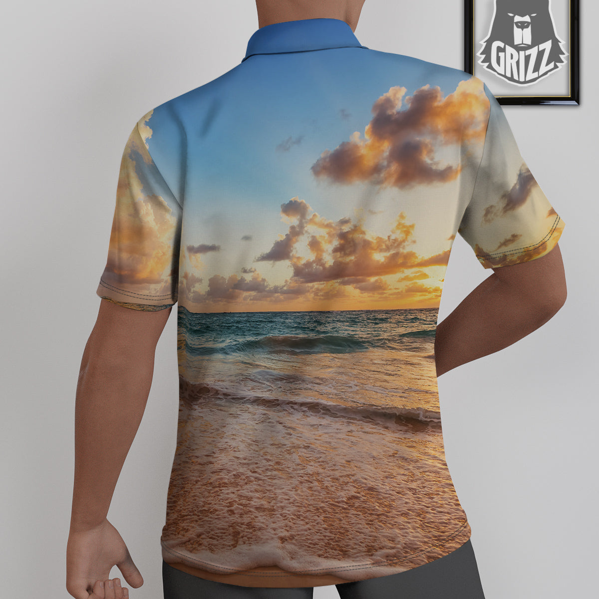 Caribbean Ocean Print Untucked Shirts-grizzshop